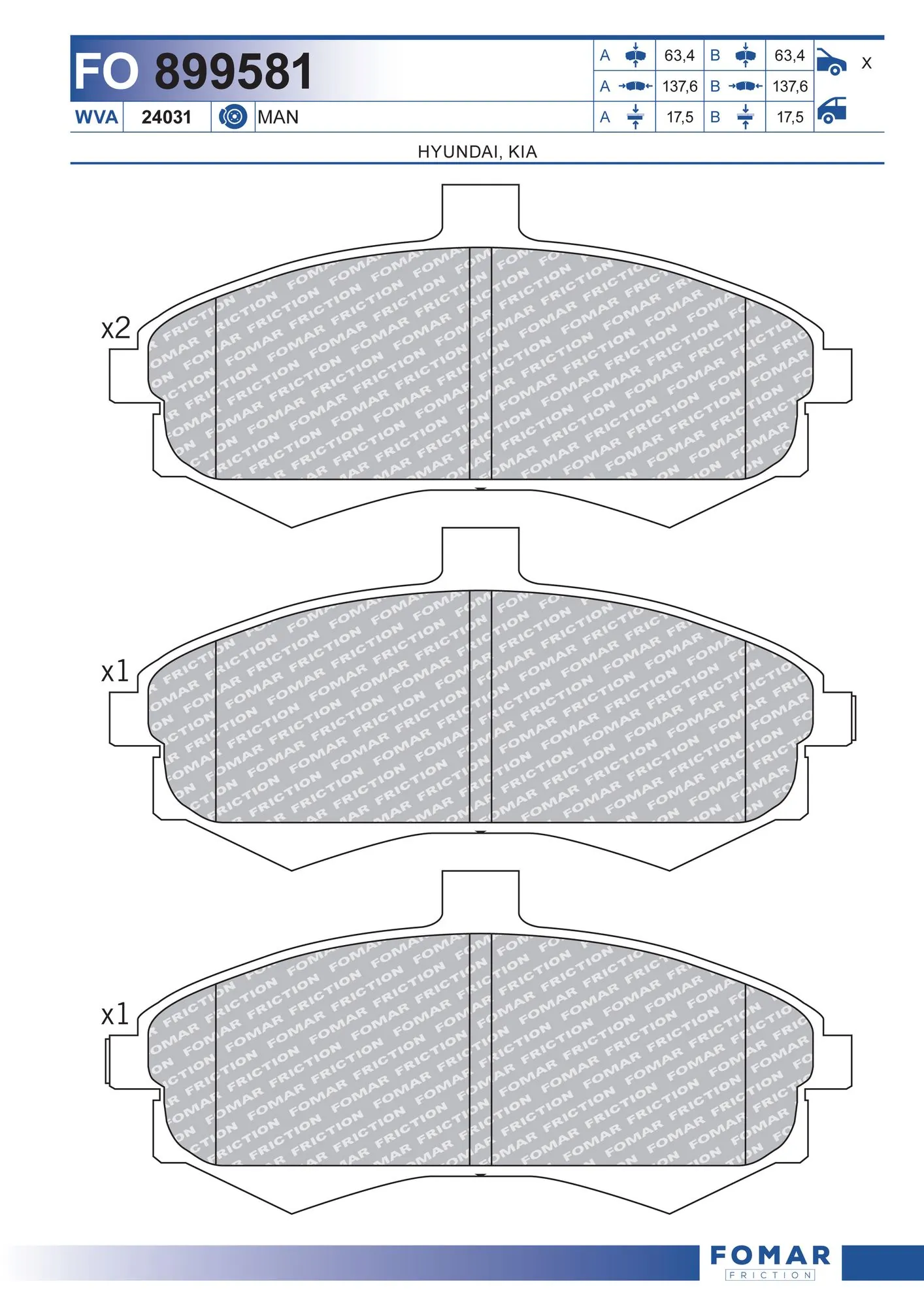 Brake Pad Set, disc brake